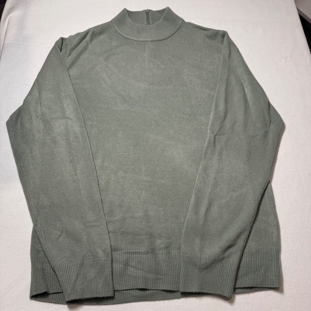 Carolyn Taylor Essentials Mock Neck Sweater Green Soft Knit‎ Long Sleeve Small